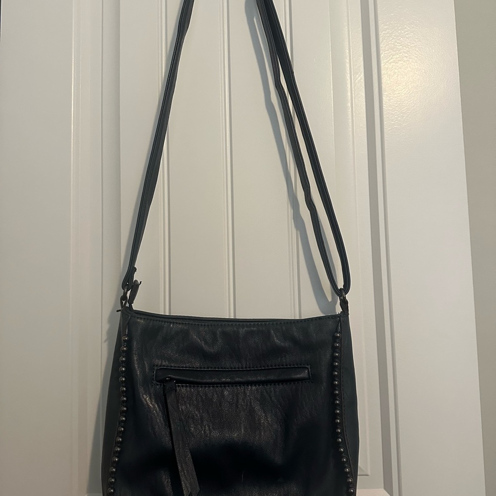 Jessica Simpson Navy Leather Shoulder Bag